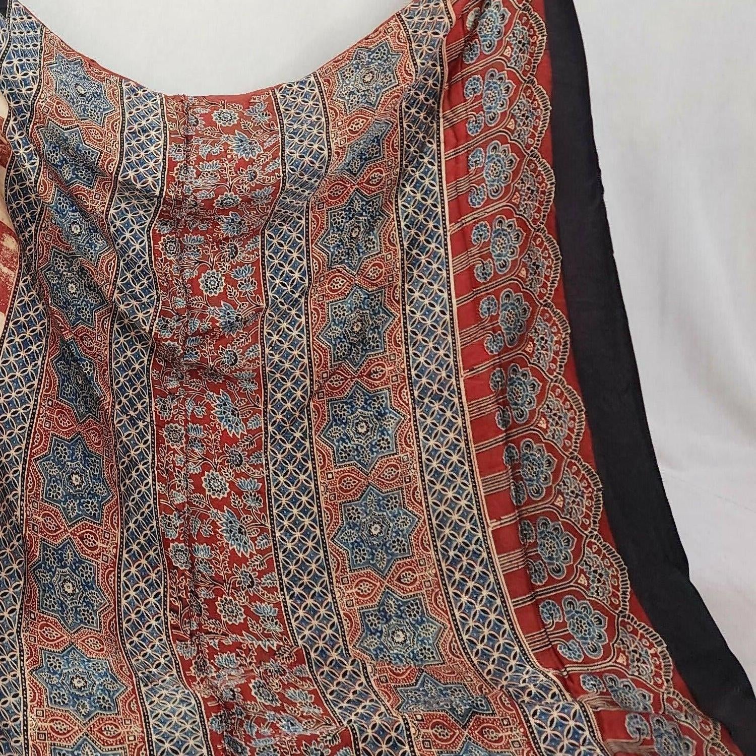 Ajrakh Saree - Triveni