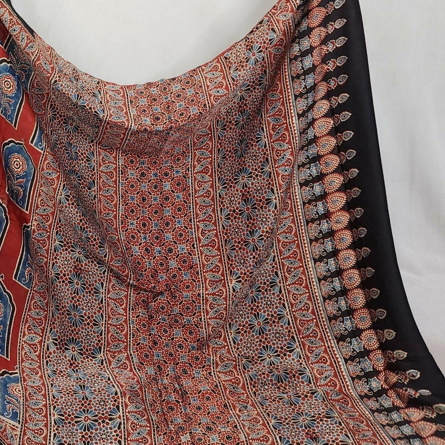 Ajrakh Saree - Amoda