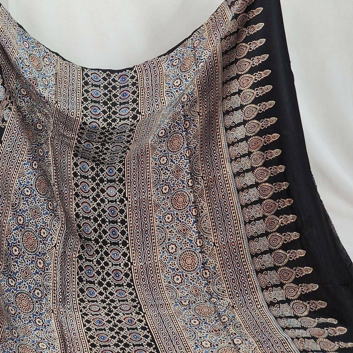 Ajrakh Saree - Chandrakala
