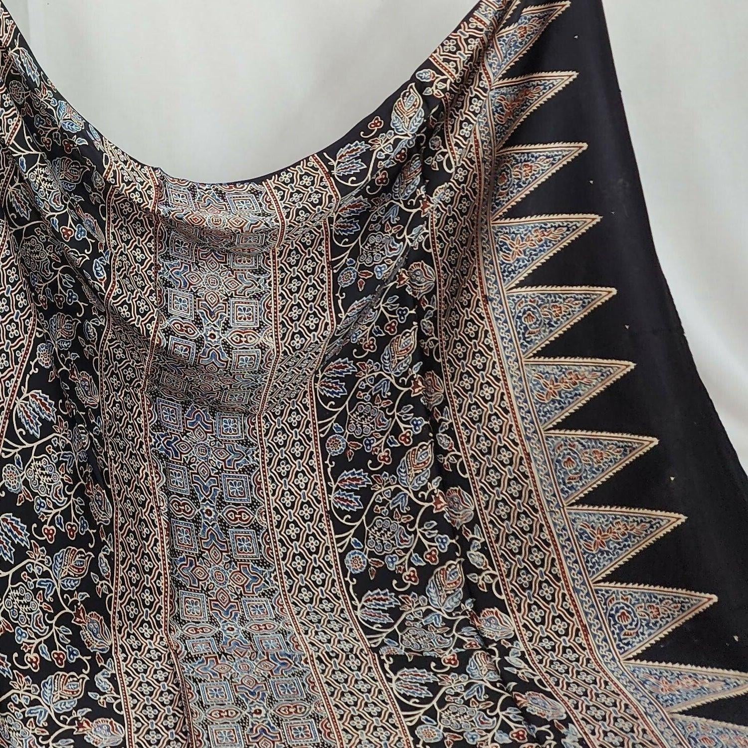 Ajrakh Saree - Meghrang