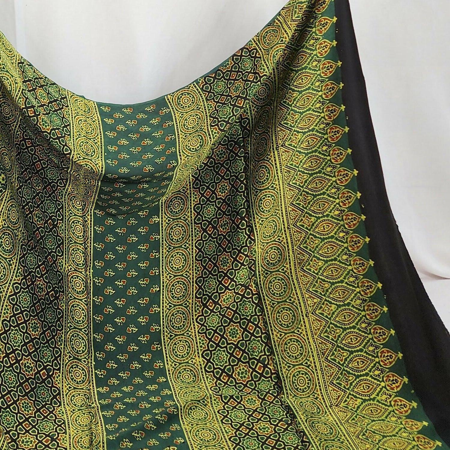 Ajrakh Saree - Vasant Raag