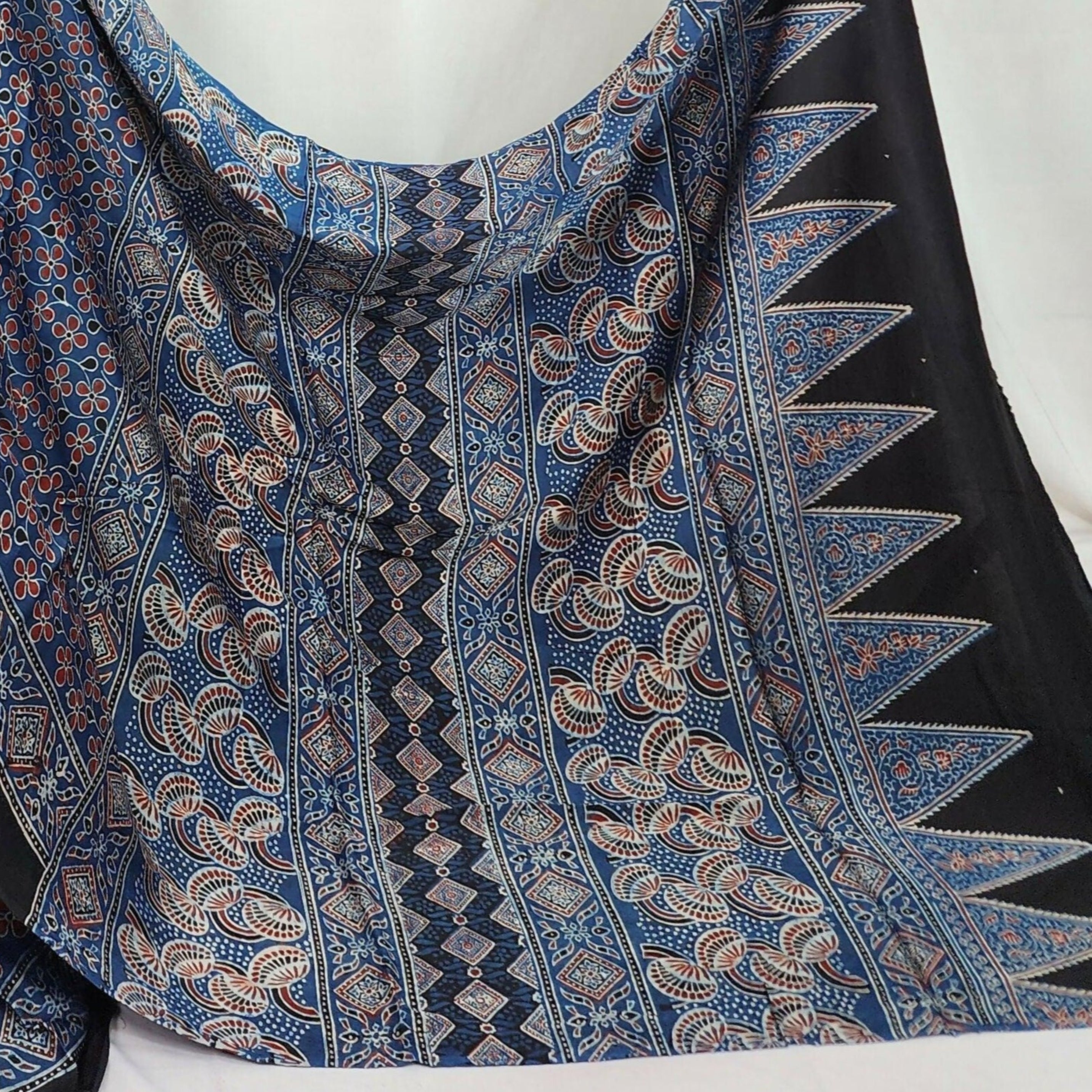 Ajrakh Saree - Neelakriti