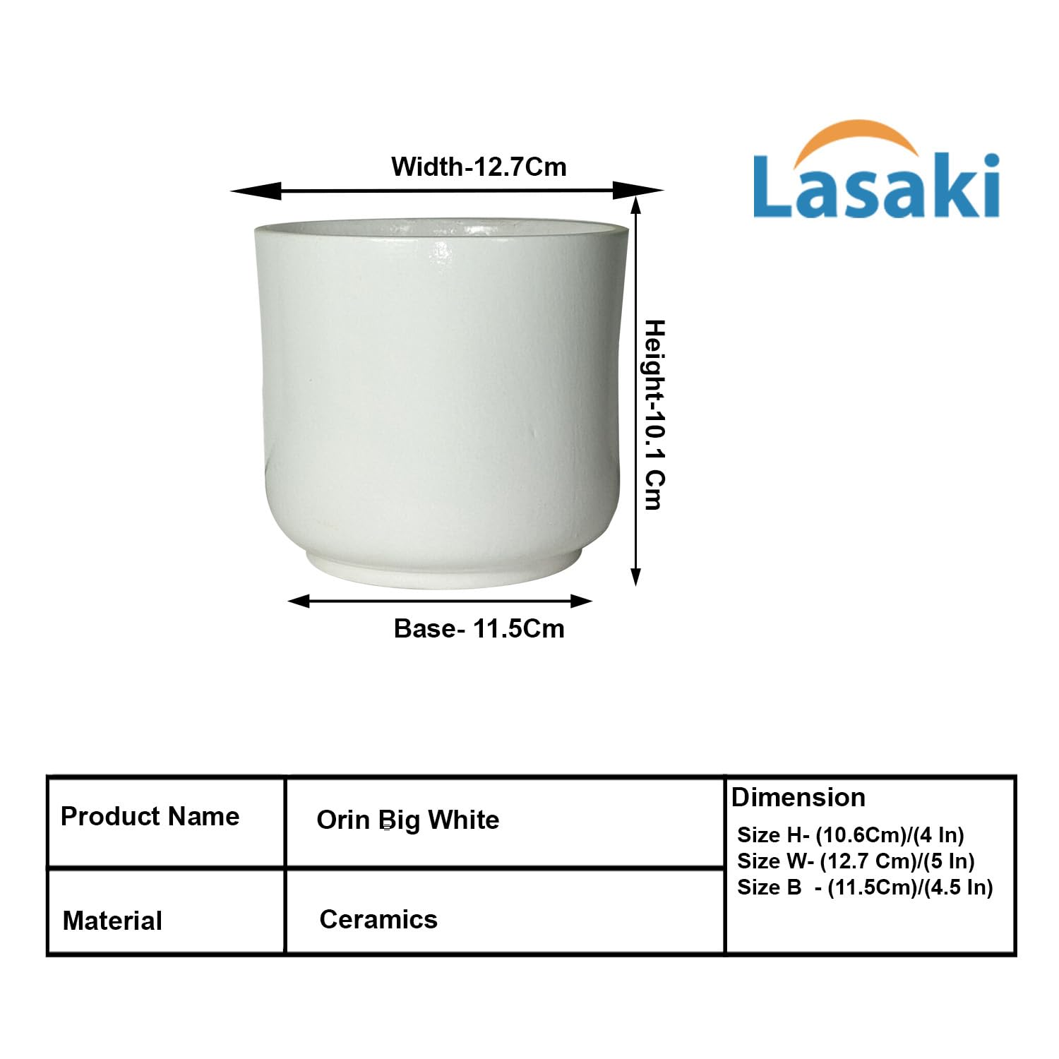 Orin Big White Ceramic Pot