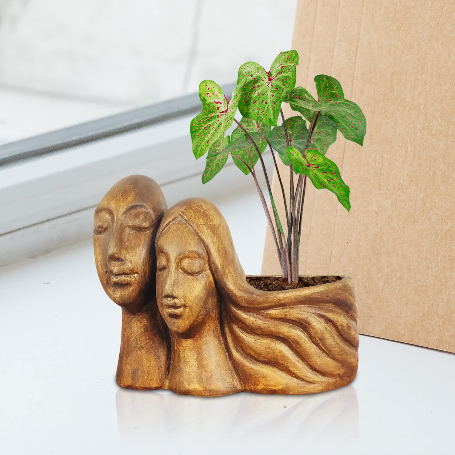 Antique Couple Ceramic Pot
