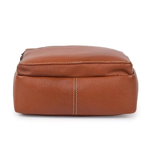 FERNWEH Men's Leather Sling Messenger Bag – 12-Inch Travel Crossbody Bag with Adjustable Strap, Multi-Use Shoulder Bag (L-10, H-12, W-3").