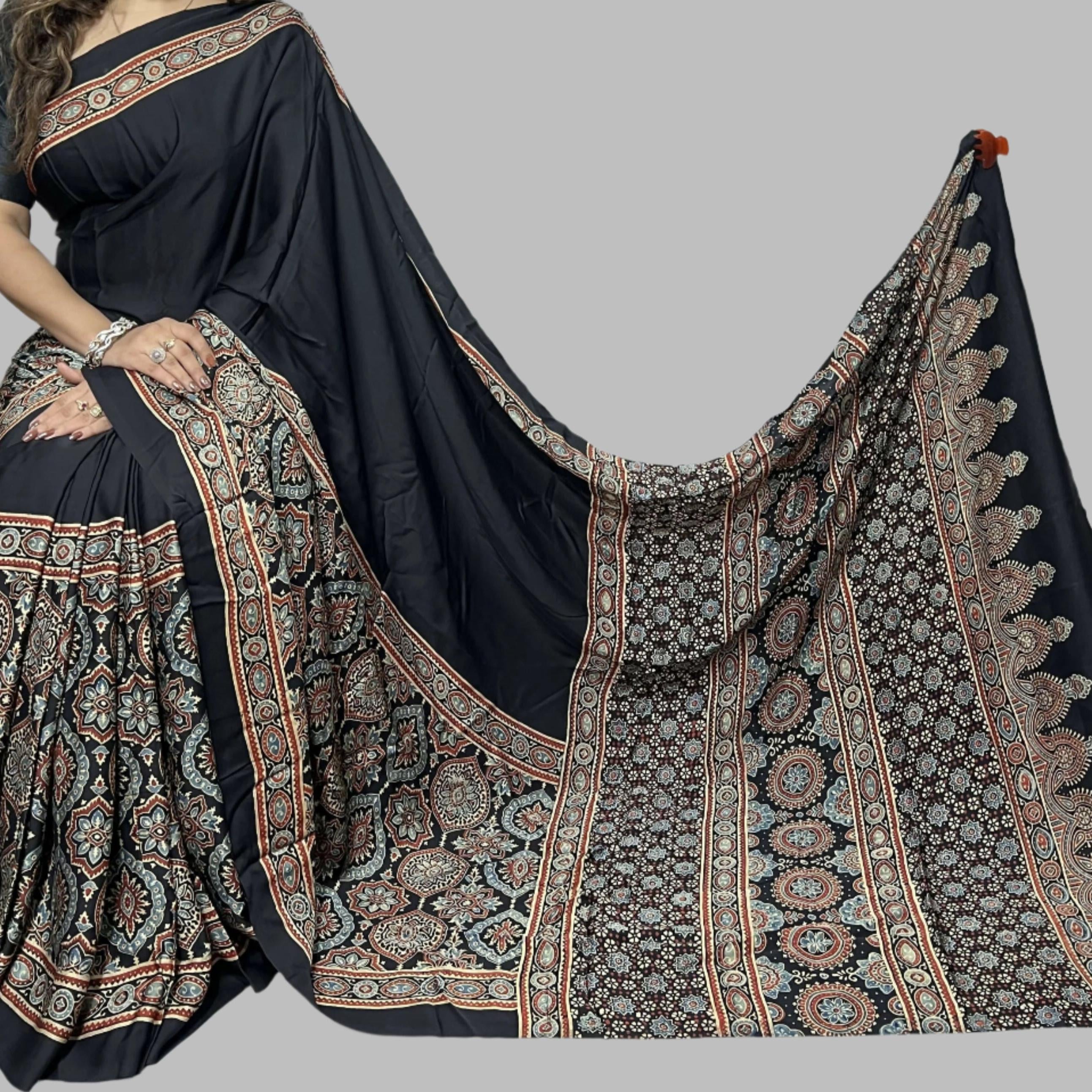 Ajrakh Saree - Rajsi Roop