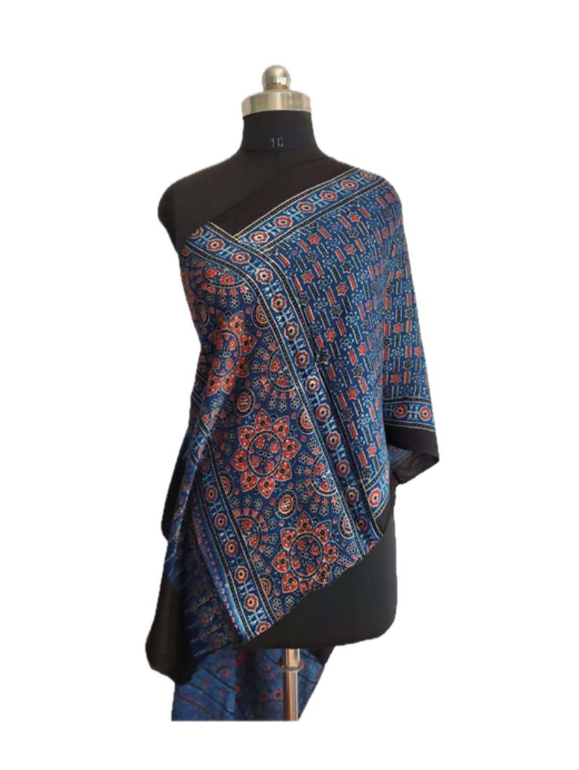 Ajrakh Stole - Blue