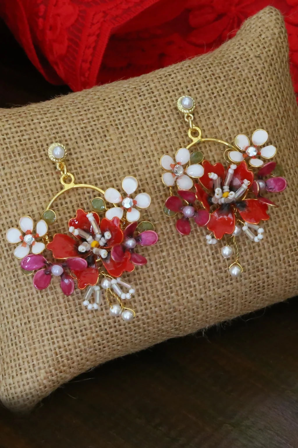 Delphina Dawn – Handmade Resin Floral Earrings for Brides & Celebrations