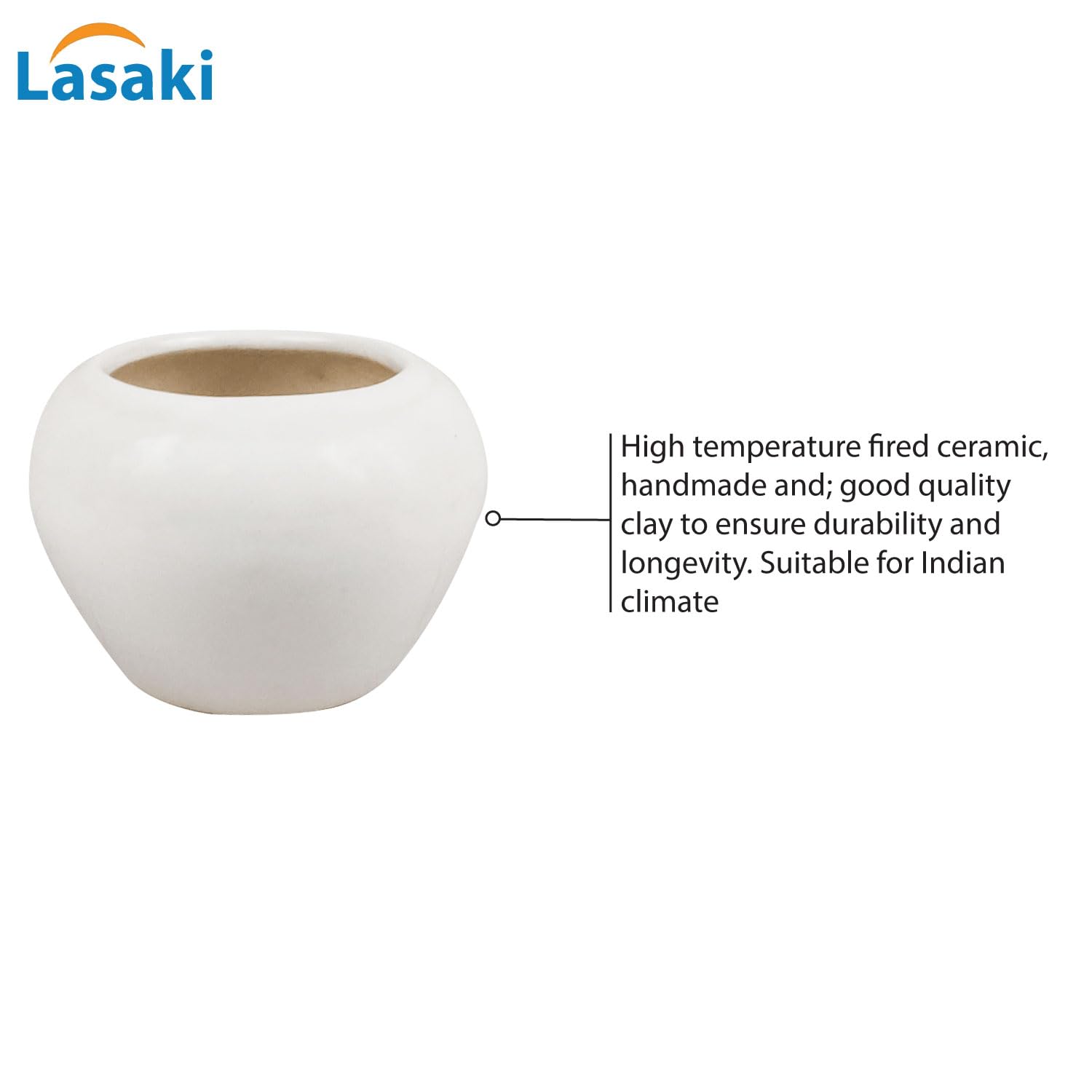 Cloud Apple Small White Ceramic Pot