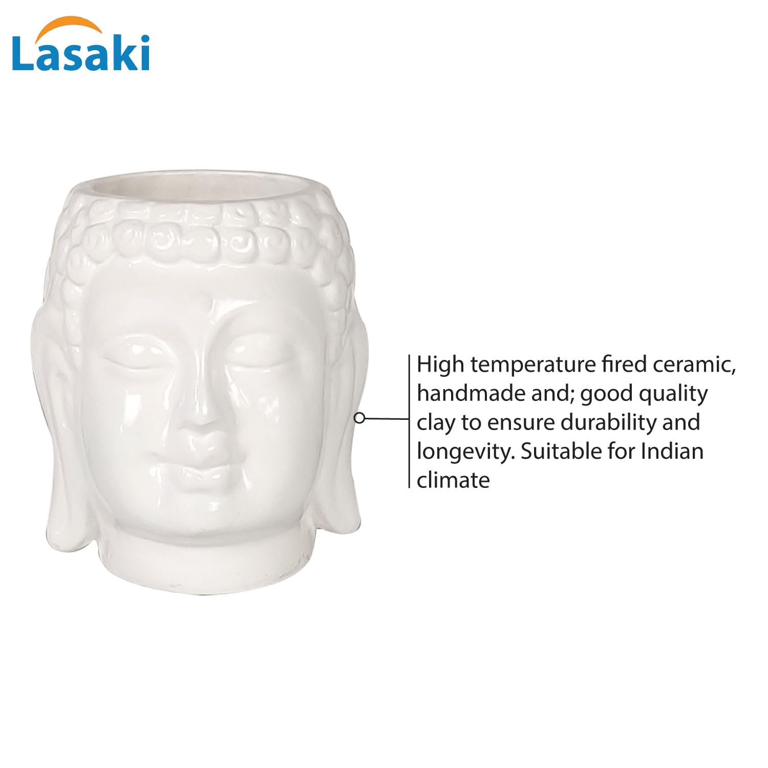 Buddha 6 White Ceramic Pot