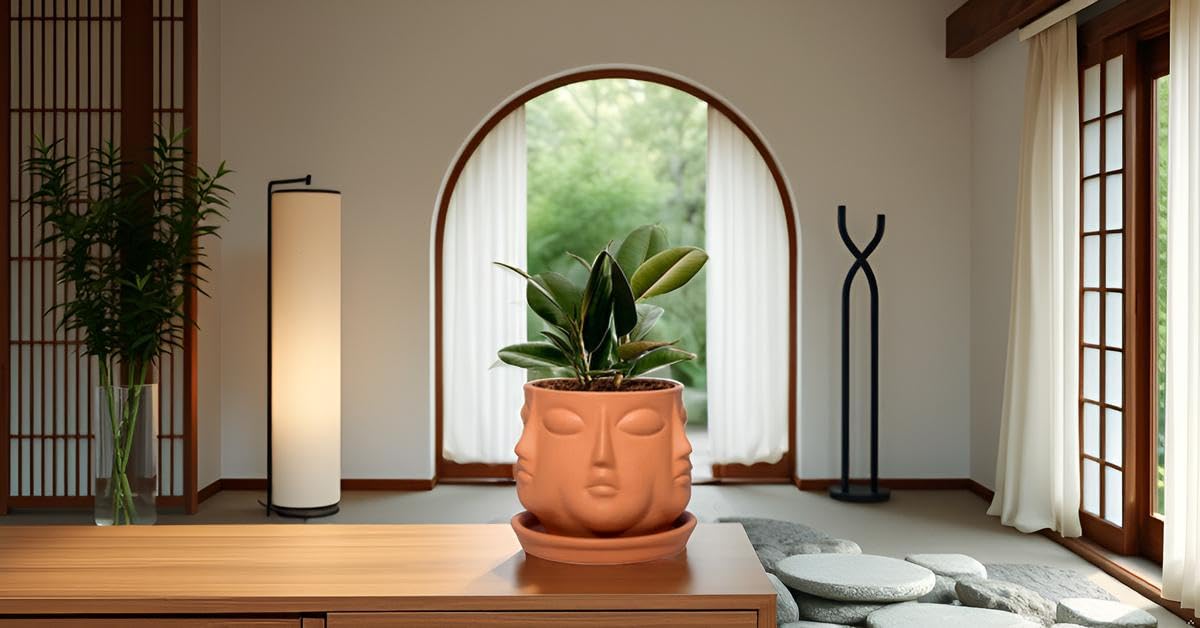 Vivan Ceramic Pot with Saucer Plate
