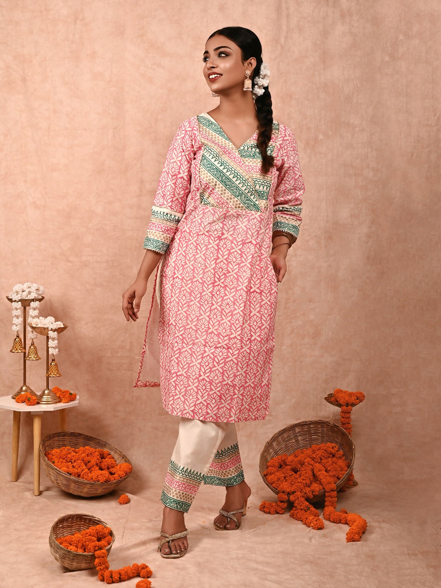 Aisha Chanderi silk kurta set of 2