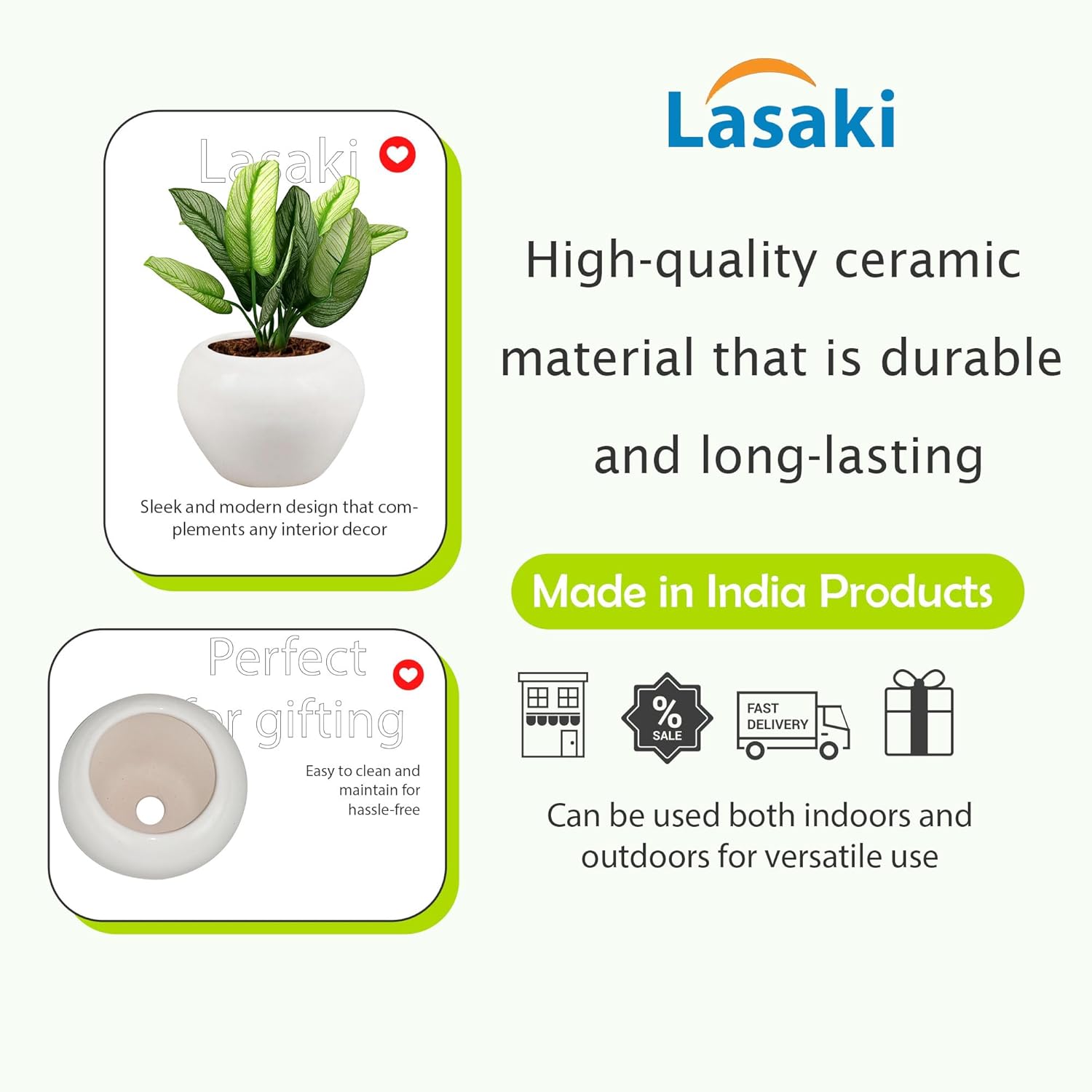 Cloud Apple Small White Ceramic Pot