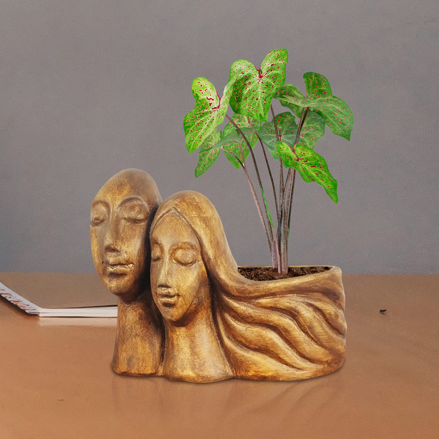 Antique Couple Ceramic Pot