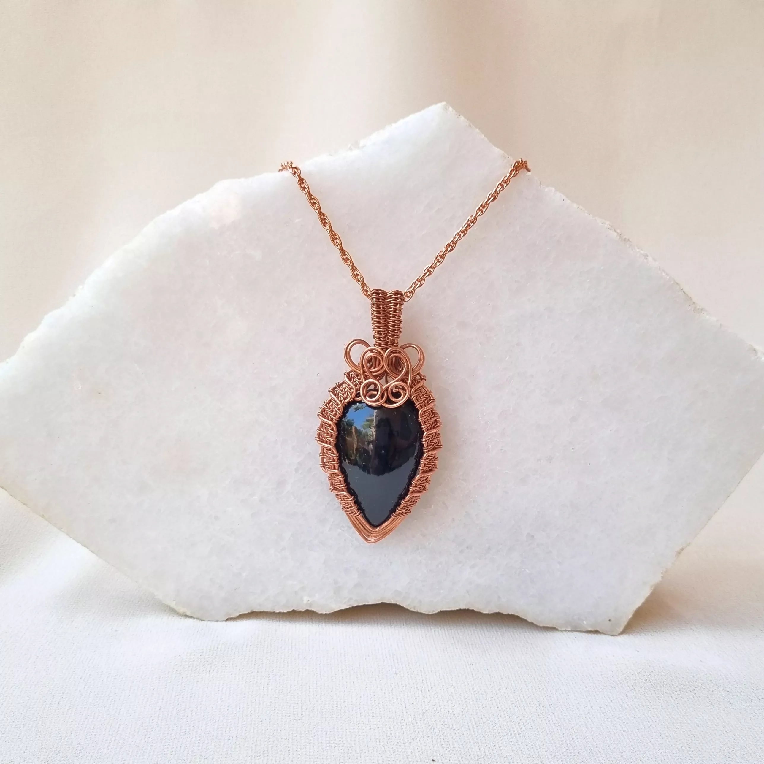 Varutr (Protector) ~ Black Onyx and Copper necklace