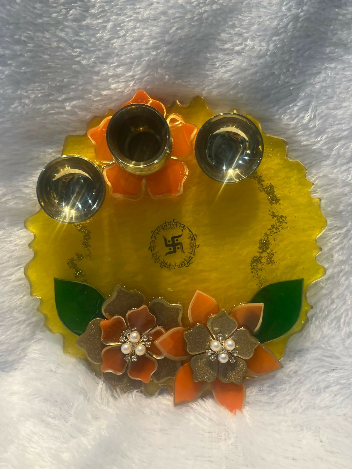 Resin Pooja Thali – Celestia Glow