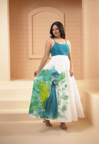 Teal Canvas Gown