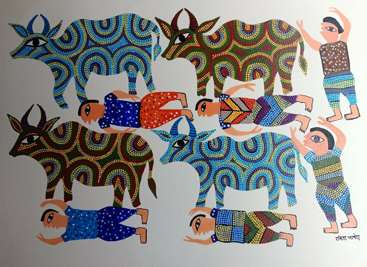 Meadow Guardians- Pithora Painting