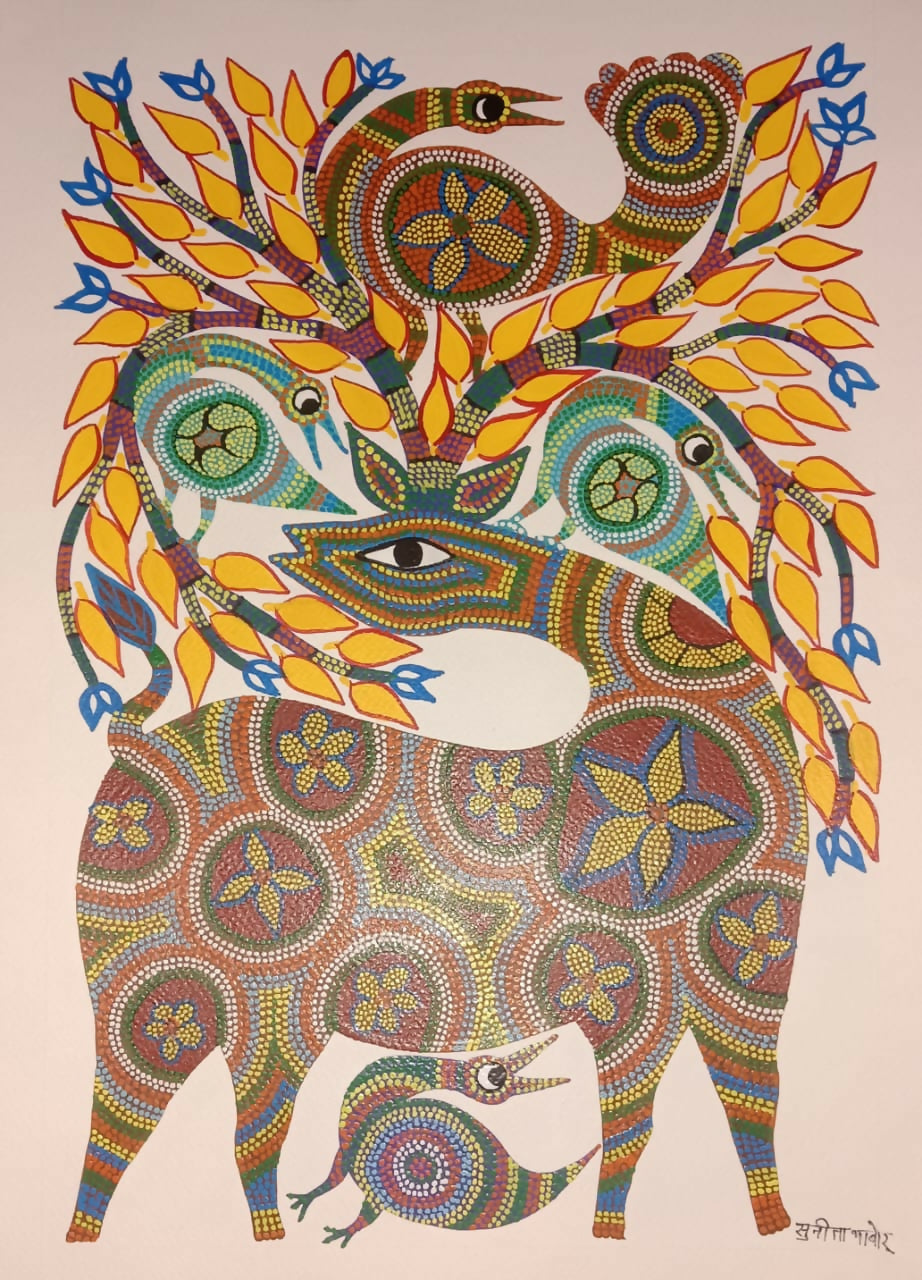 Nature’s Rhythm Riders- Pithora Painting