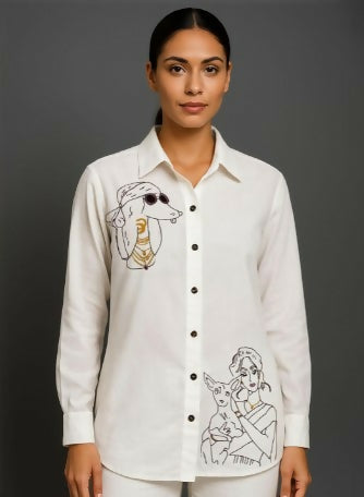 Woven Whimsy Shirt - Women Comfort Casual Shirt