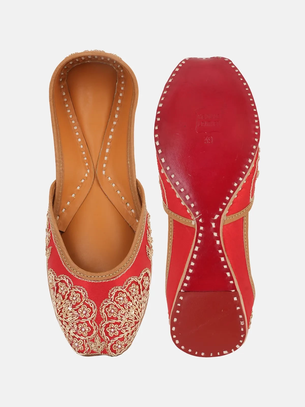 Red Anmoria Handcrafted Jutii For Women