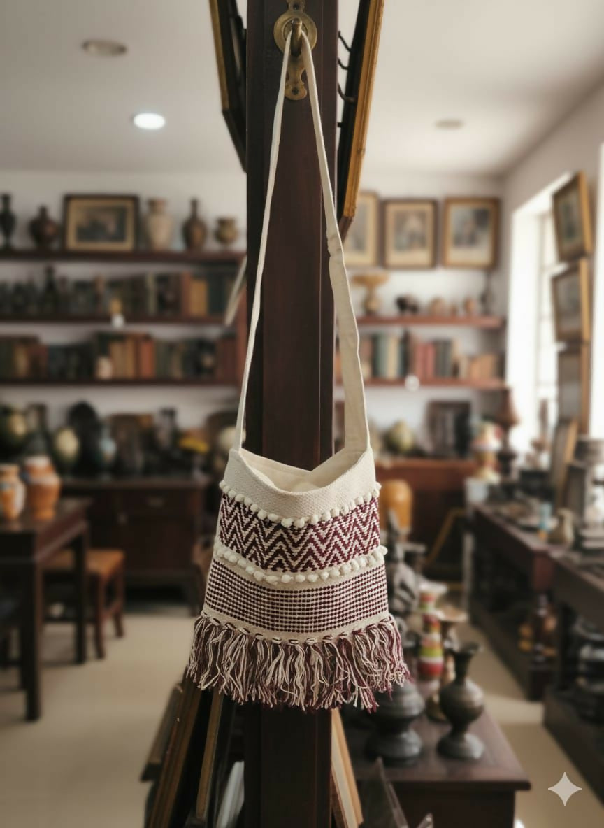 Zola Cotton Jute Woolen Sling Bag