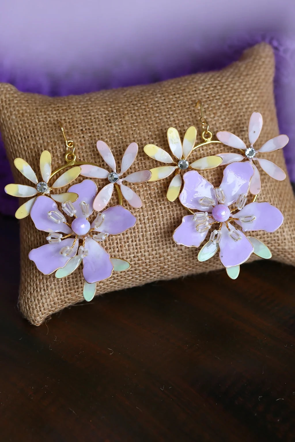 Lavendula Lyra – Handmade Resin Floral Earrings in Pastel Lavender for Brides & Celebrations