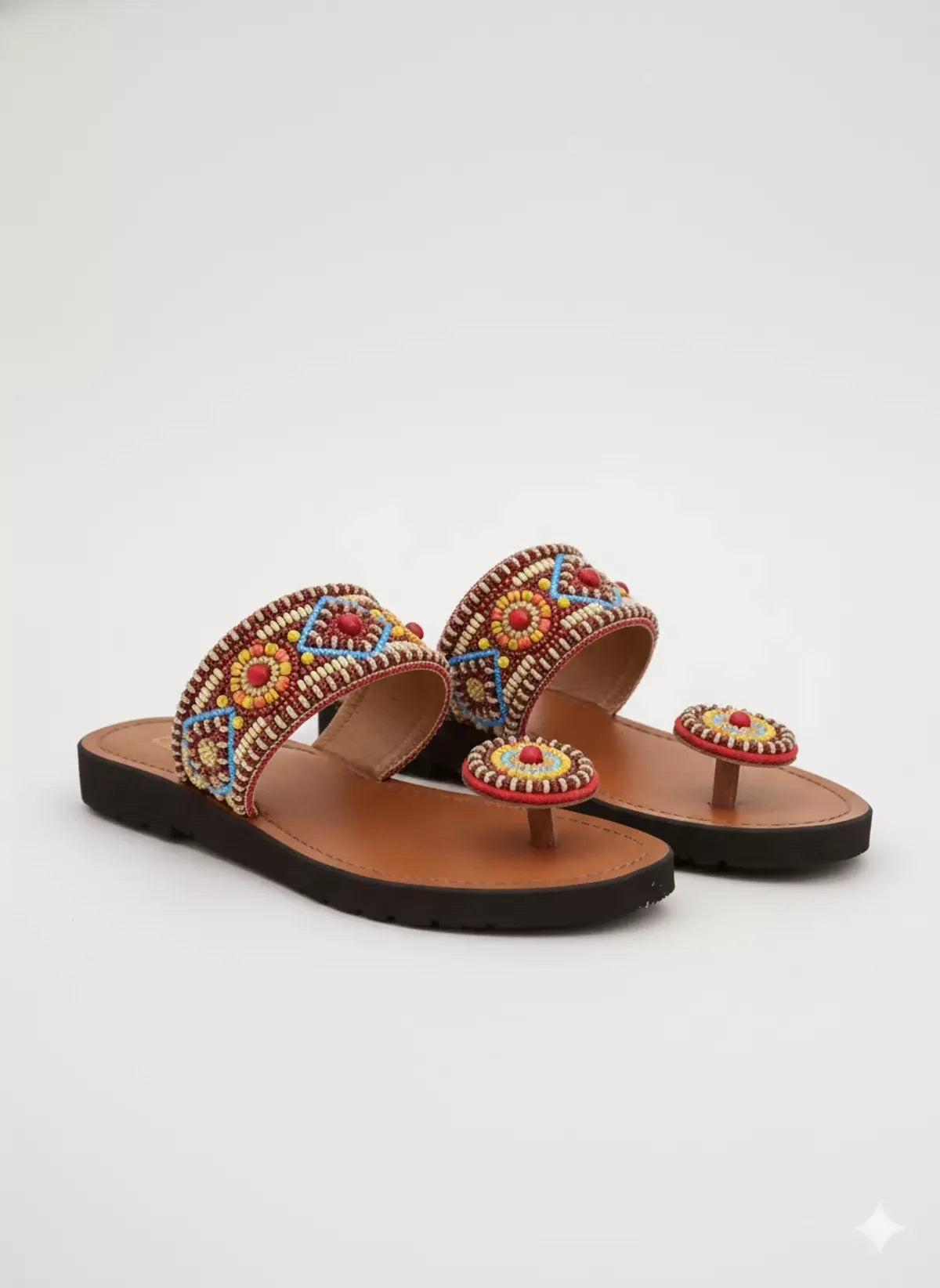 African Beads Kolhapuri – Handcrafted Fusion Sandals by UrbanicIndia