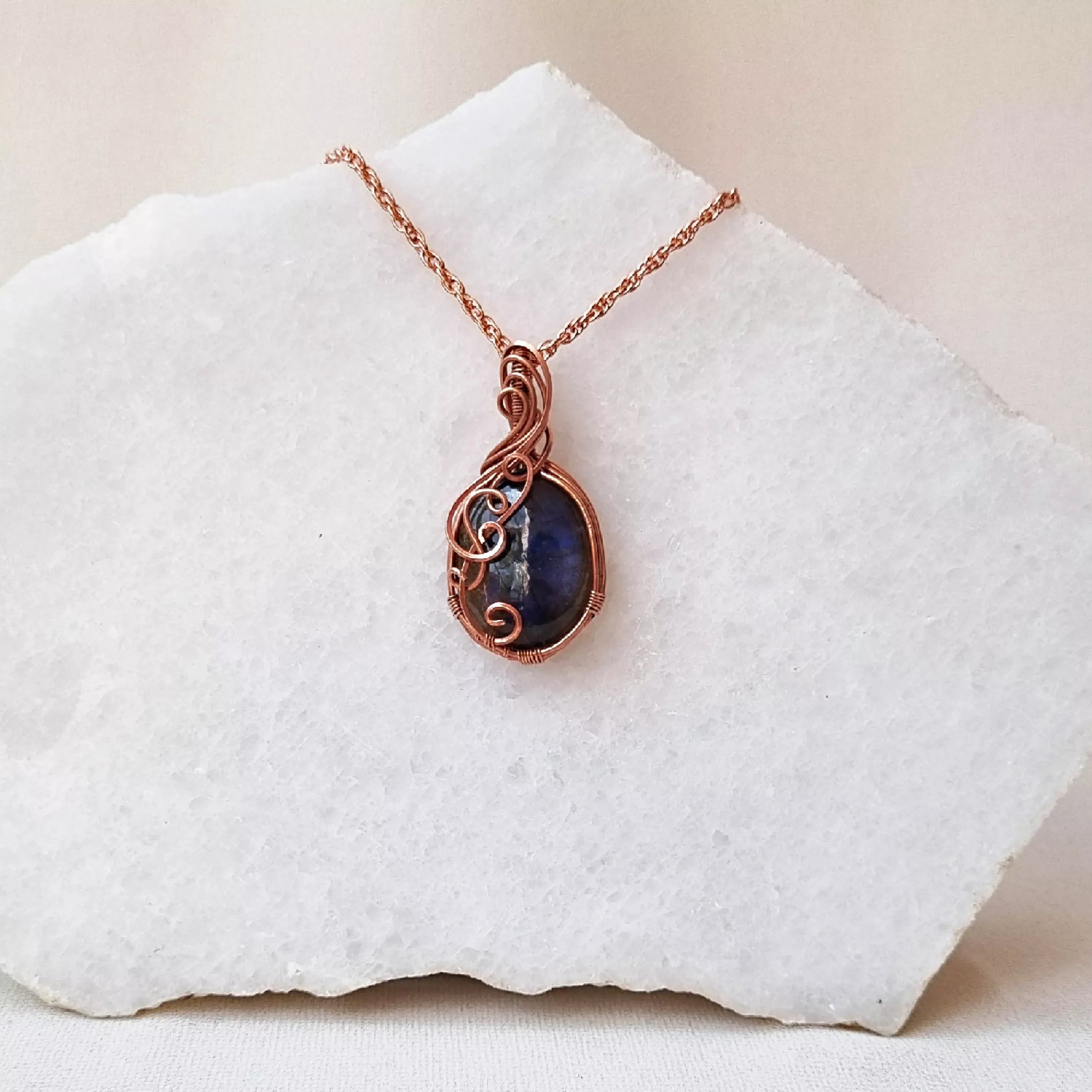 Twilight Spark~ Labradorite and Copper necklace