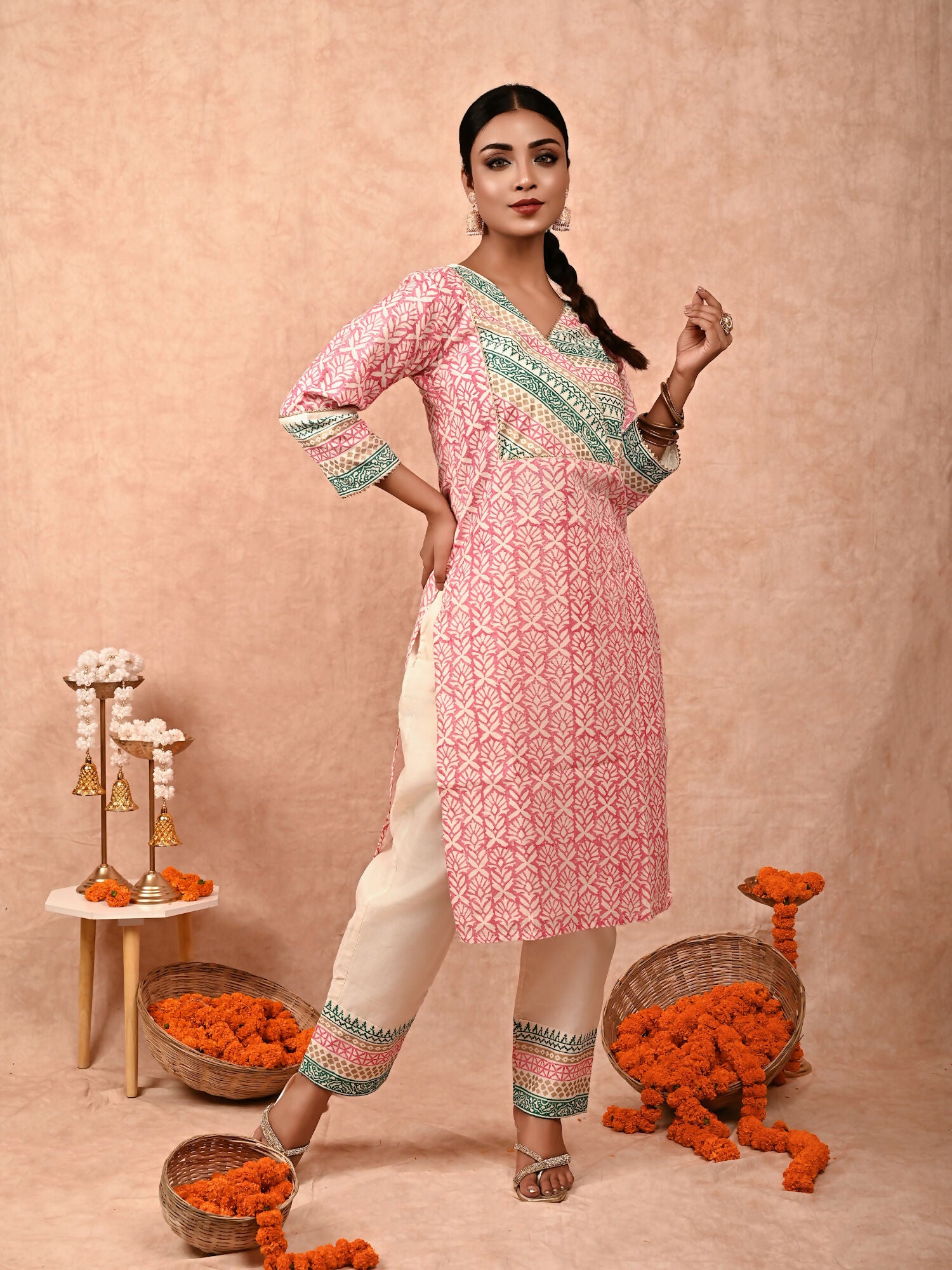 Aisha Chanderi silk kurta set of 2
