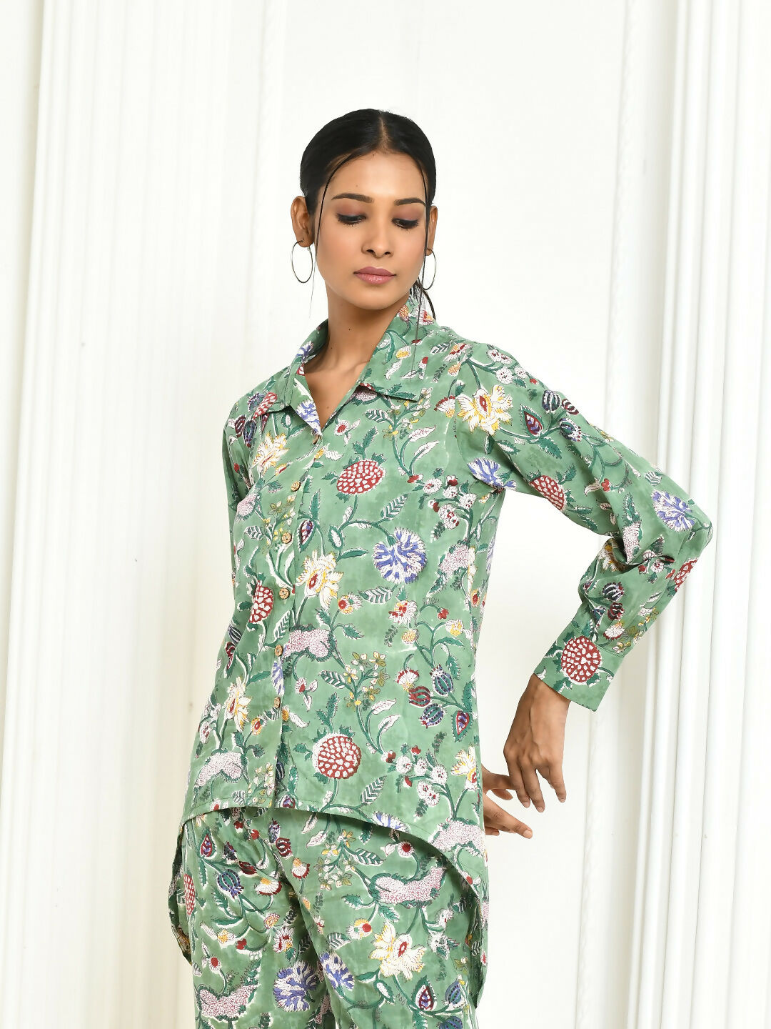 Dhanvi Handprinted Women's Cotton Shirt