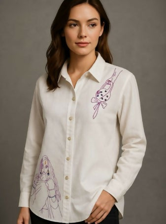 Ballerina Sketch Shirt - Women Comfort Casual Shirt