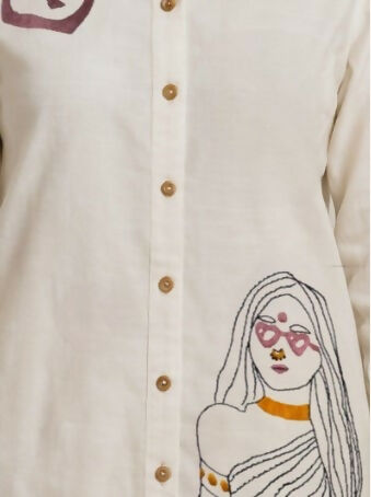 Ivory Enigma Shirt -Women Comfort Casual Shirt