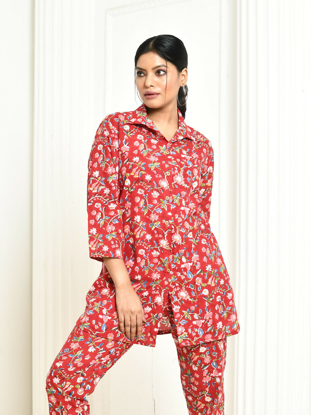 Aesica Handprinted Women's Cotton Shirt