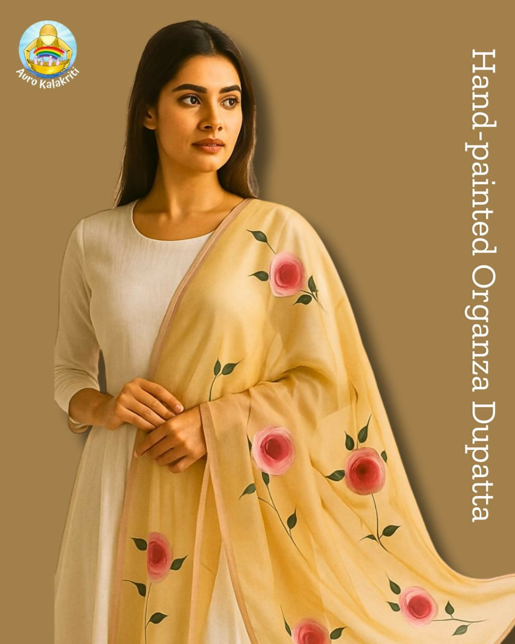 Petal Yellow Organza- Elegance in Every Brushstroke