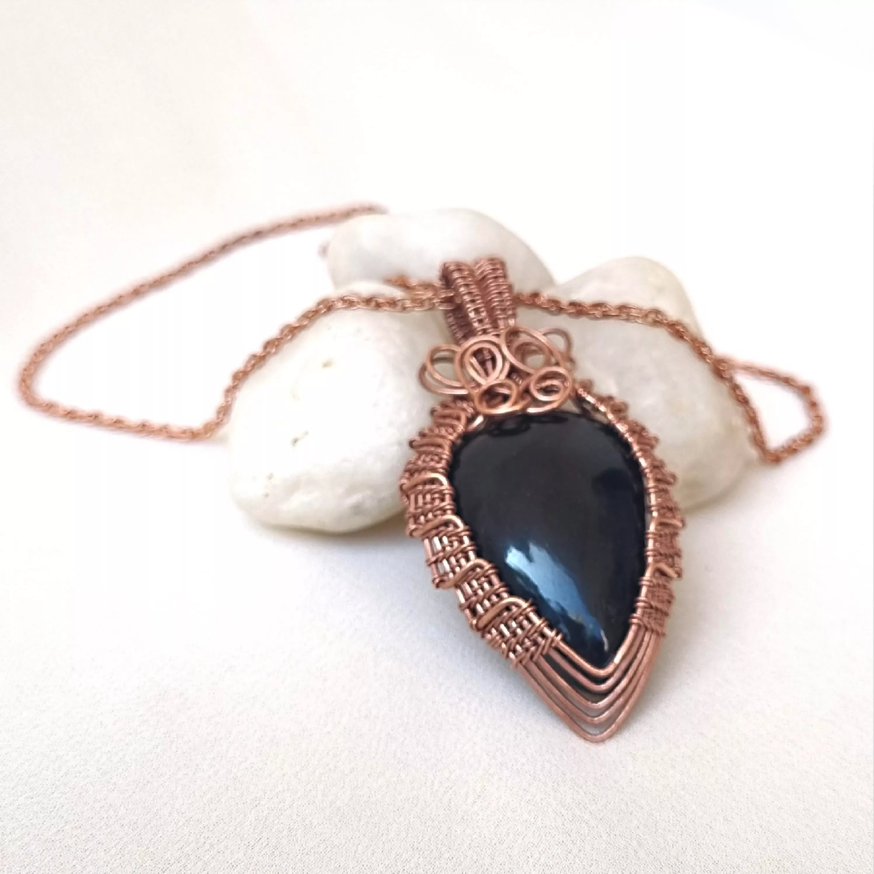 Varutr (Protector) ~ Black Onyx and Copper necklace