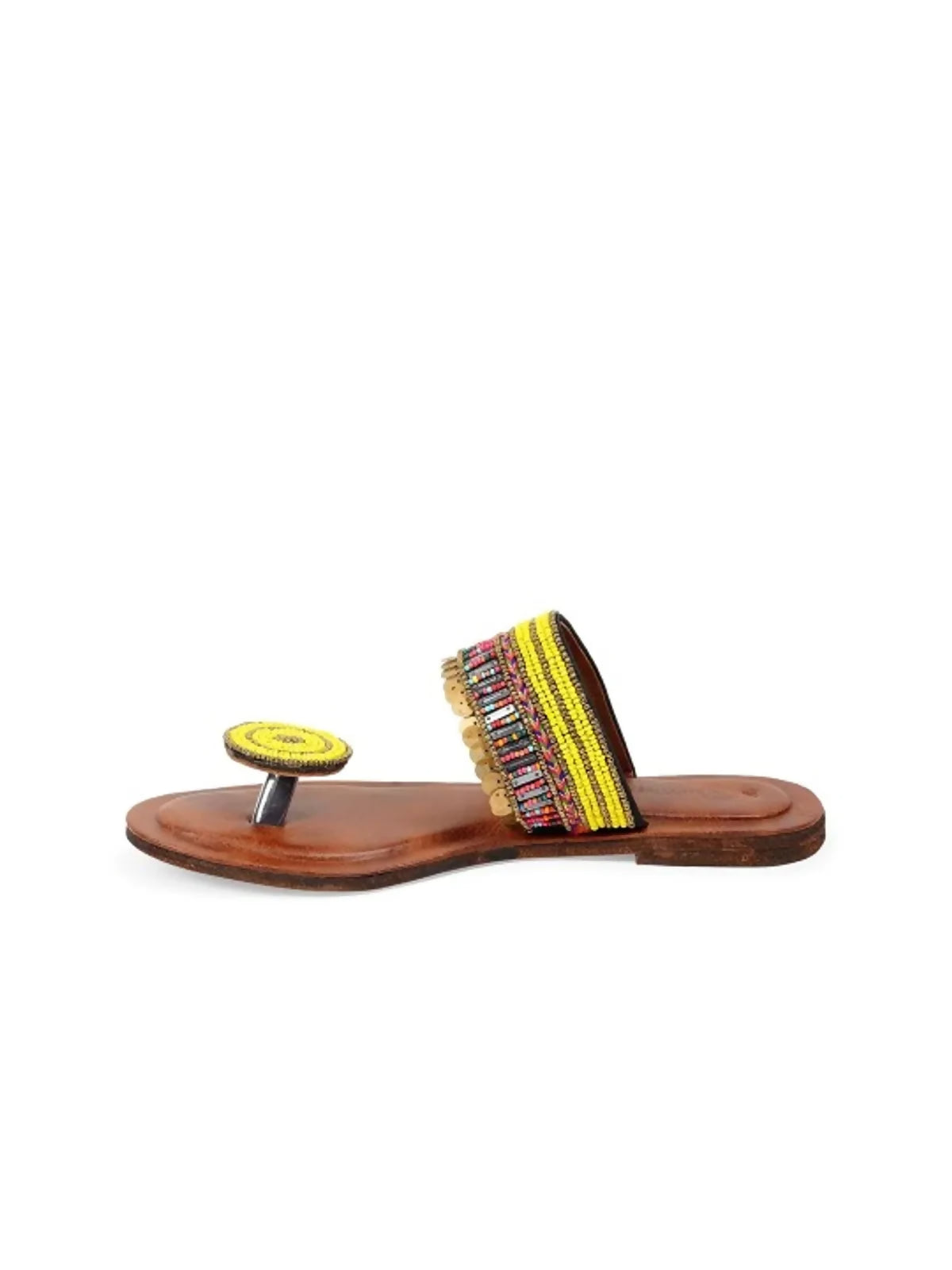 Yellow Handcrafted Kolhapuri Style For Women