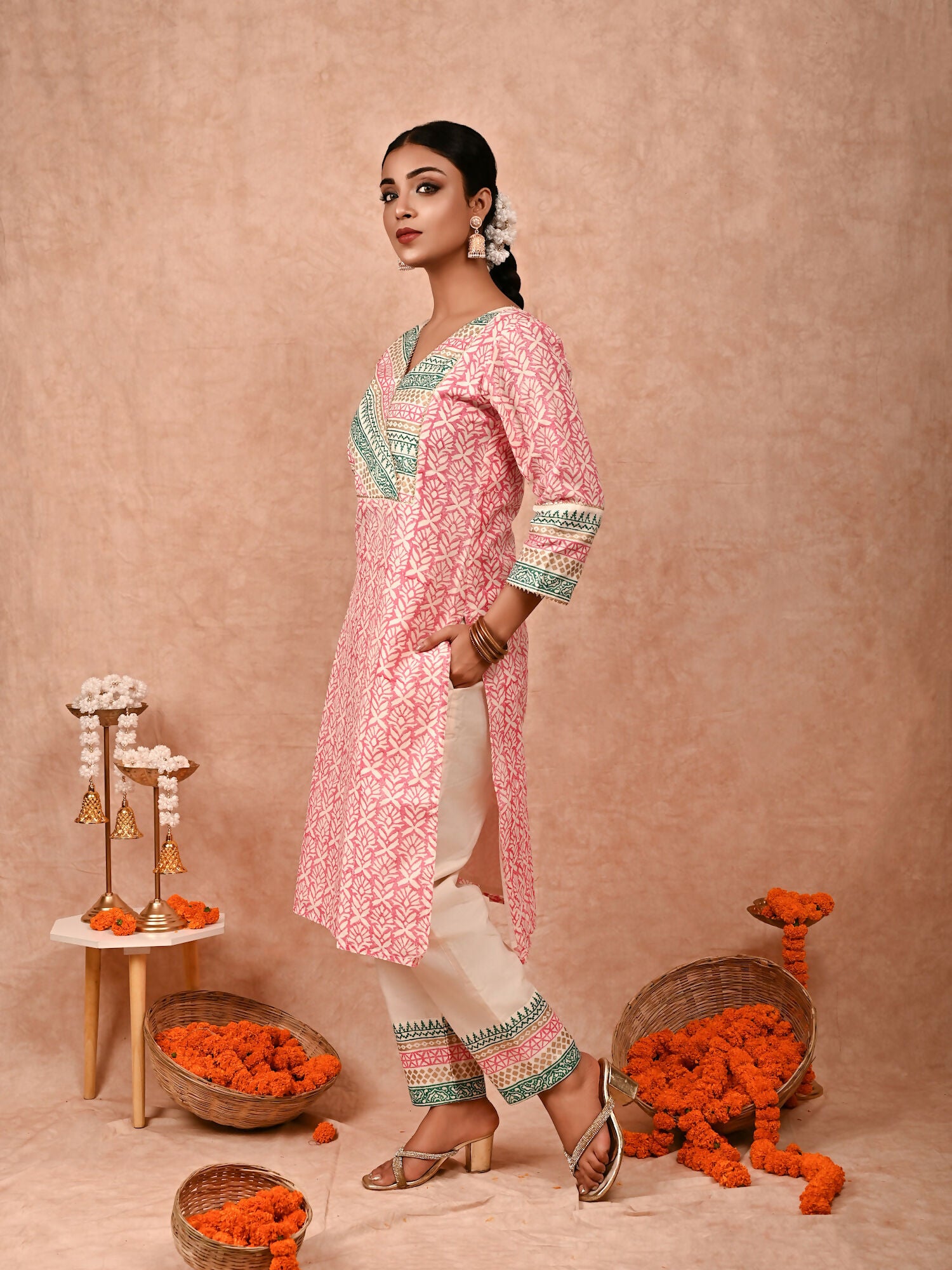 Aisha Chanderi silk kurta set of 2