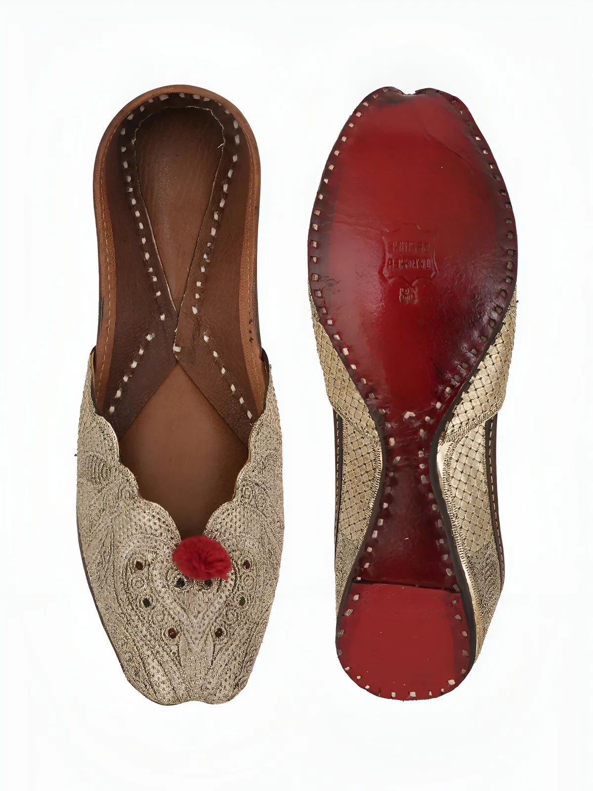 Bridge Coper Handicraft Sarovar Cut Jutti For Women