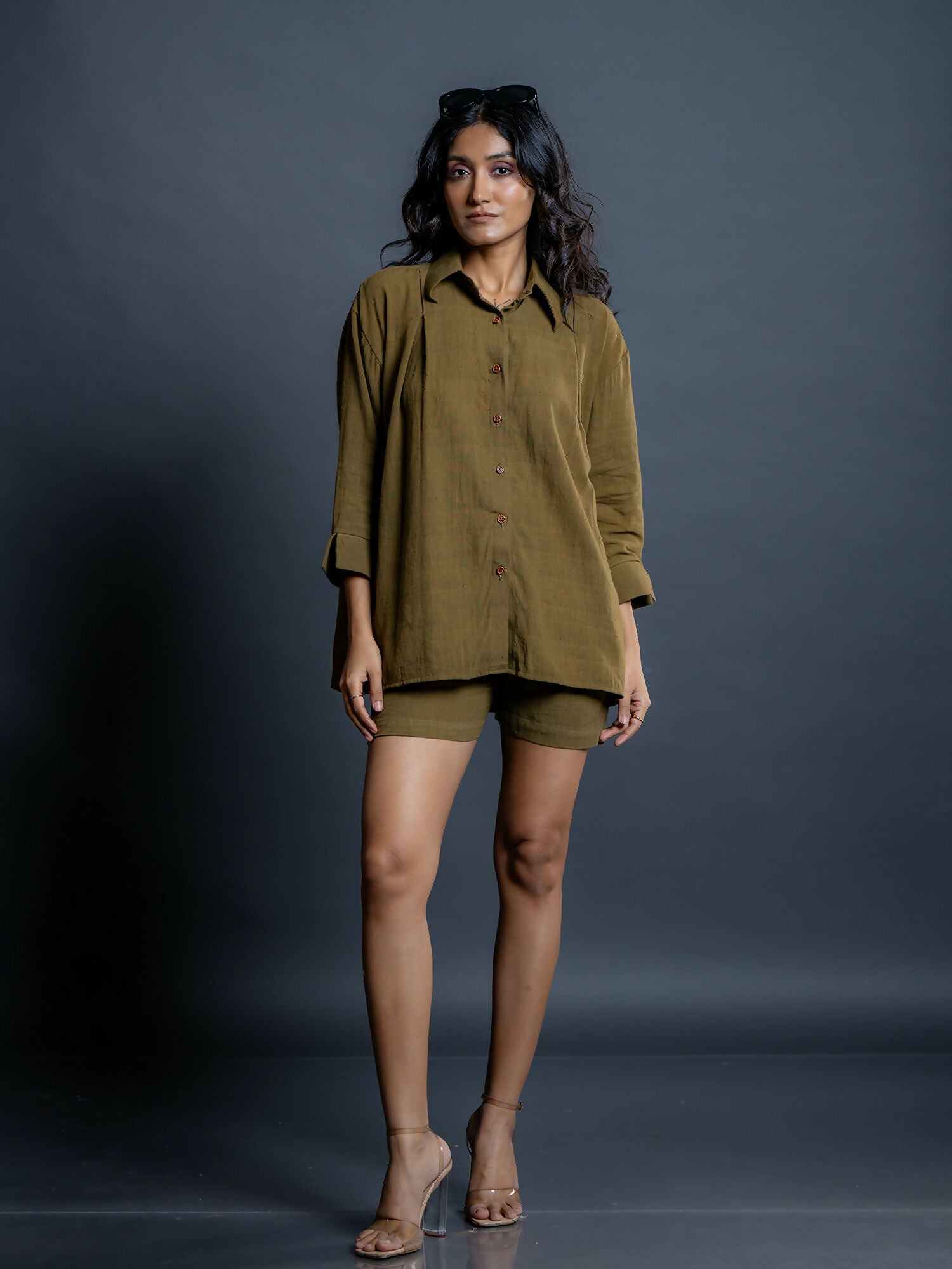 Feronia Olive Kala Cotton Co-ord Set