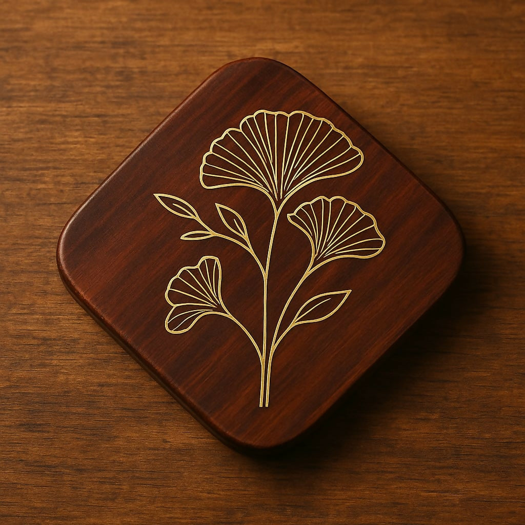 Tea Coaster Set of 5 with Stand