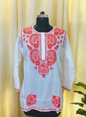 Ruby Red Lucknowi Kurti