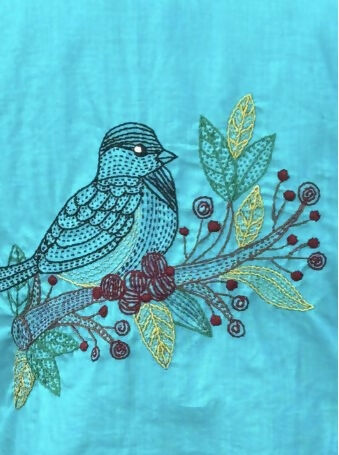 Sky Song Crop Top - Pure Cotton Hand Embroidered Top