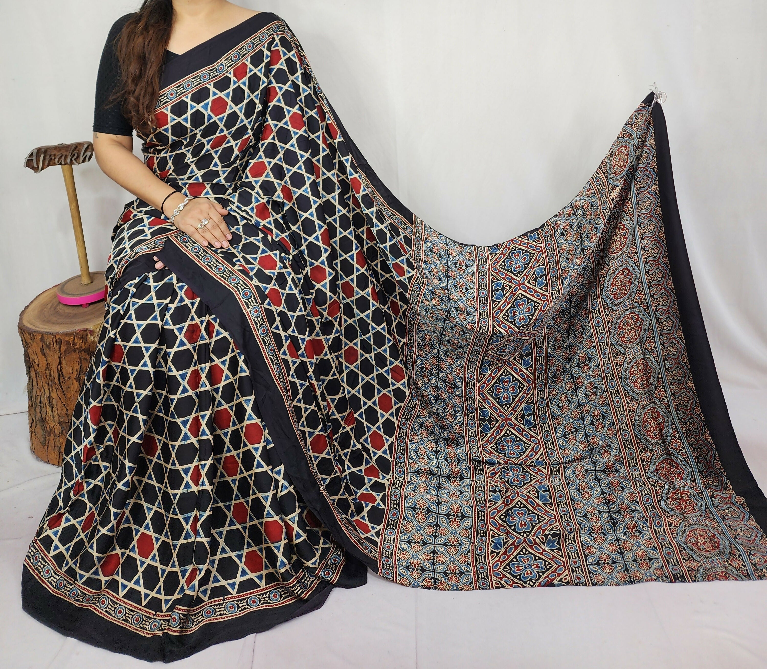 Ajrakh Saree - Rajsi Roop