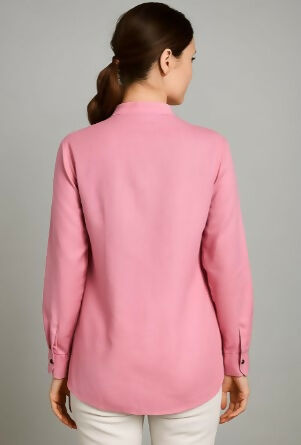 Pink Petal Linen Shirt - Women Comfort Casual Shirt