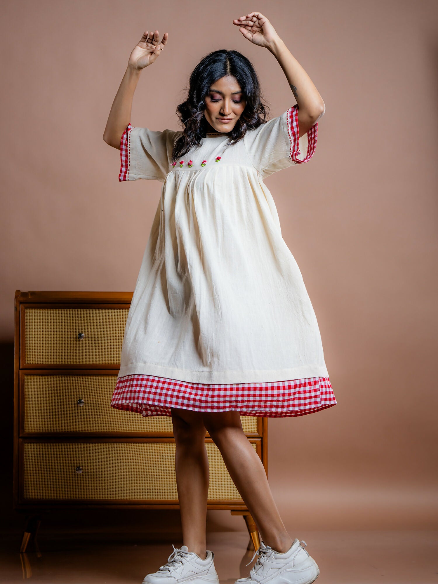 Nyara embroidered Kora Kala cotton dress