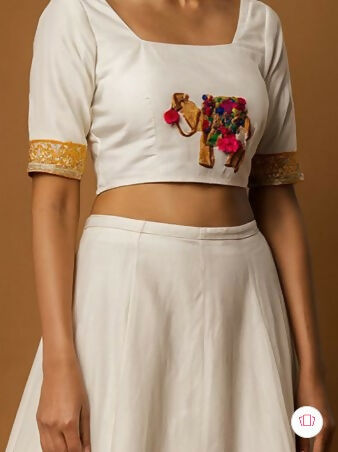 Rajwada Canvas Leheng- Printed Thread Work Ready to Wear Lehenga & Choli