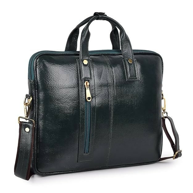 FERNWEH Leather Laptop Messenger Bag for Men & Women – Fits Laptops/MacBooks up to 15.6" – Leather Office Bag with Padded Laptop Compartment – Crossbody Shoulder Bag