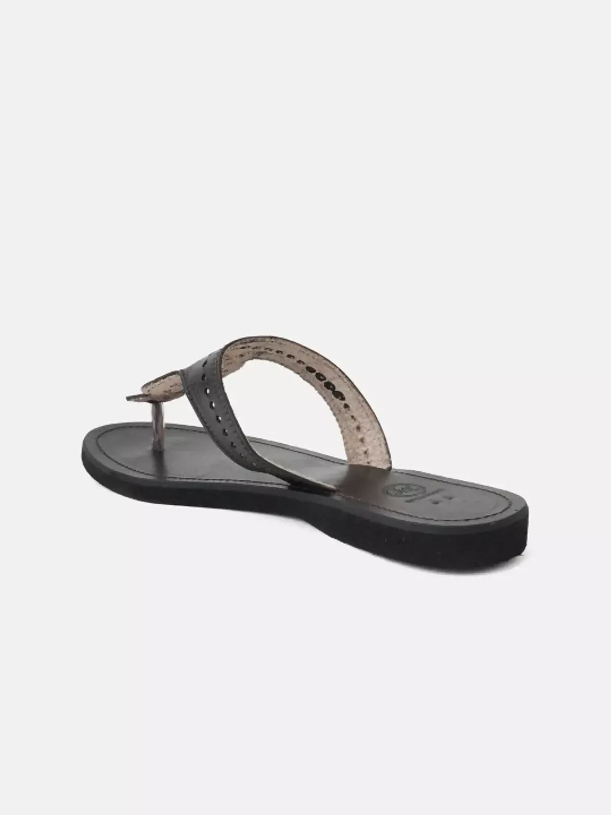 Black Leather Kolhapuri For Women