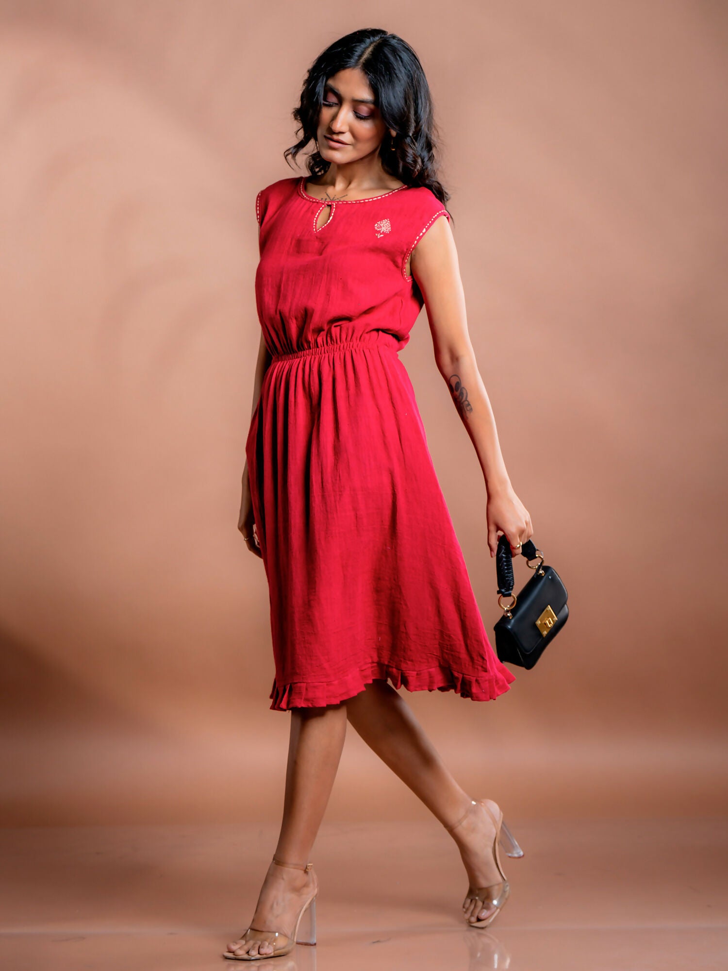 Solfern embroidered Kala Cotton Dress